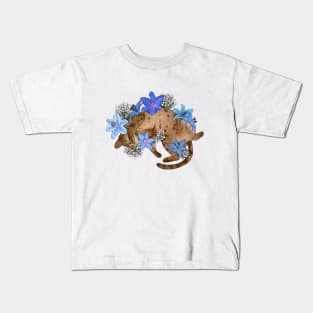 Self-Care Kitty in Blue Kids T-Shirt